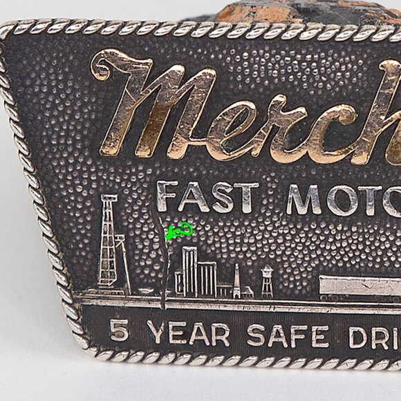 VTG Merchants Fast Motor Lines 5 Yr Safe Driver Award Belt Buckle - Picture 6 of 9